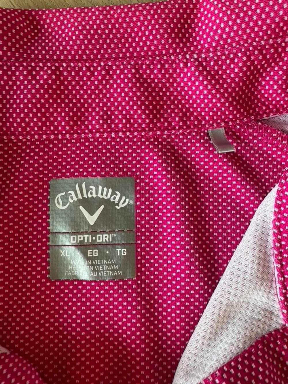 CALLAWAY MEN'S CALLAWAY POLO Pink white Dot XL - Picture 6 of 9